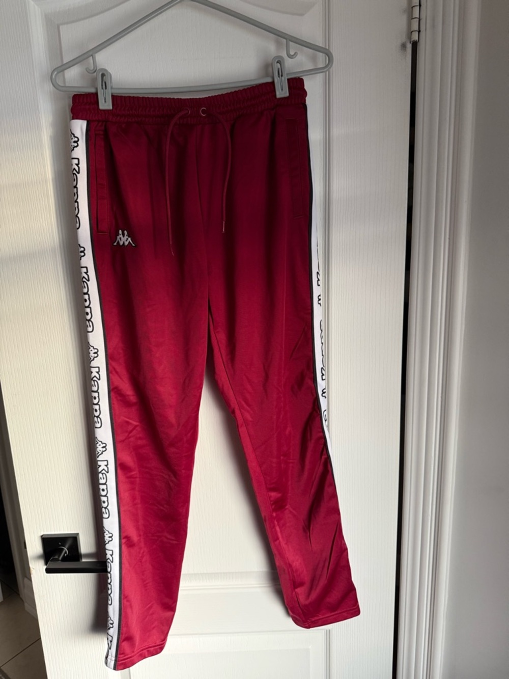 Kappa Burgundy Joggers with White Side Tape